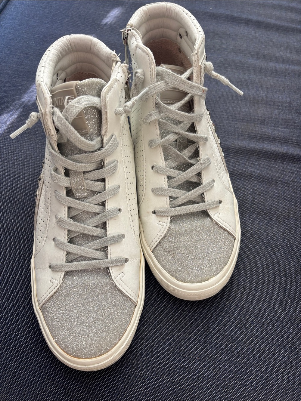 Vintage Havana Silver Glitter High-Top Sneakers